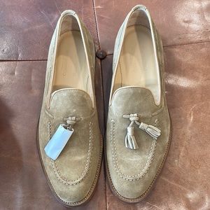 Brown suede and leather loafers straight from Italy.